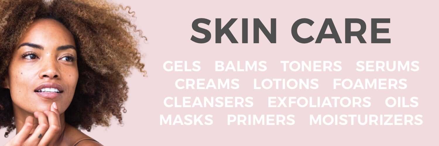 private label natural makeup, Skin Care products, gel, balm, lip, tinted lip balm, blush sticks, toner, serum